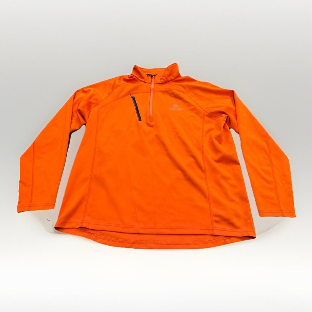Sunice Mens Orange 1/4 Zip Alexander Technical Layers Pullover Size L Comp Logo